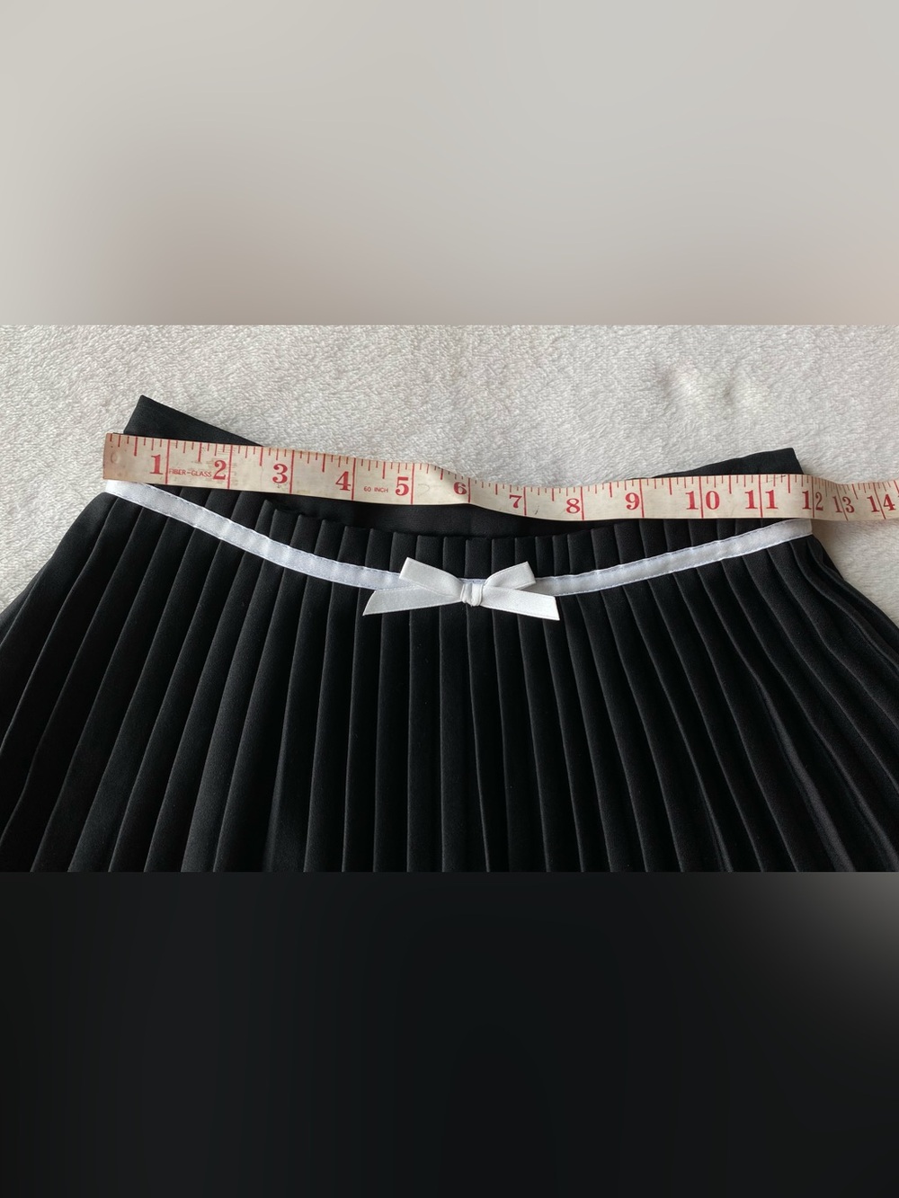 Noey Homm pleated mini skirt skort black with white bow size XS/Small - Picture 13 of 14